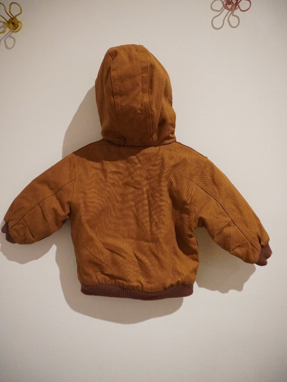 Carhartt Infant 18M Canvas Insulated Hooded Full Zip Hoodie Active Jacket Brown - Picture 5 of 7
